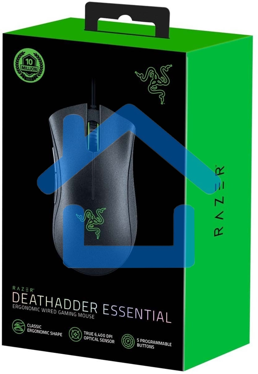 Мышь проводная Razer DeathAdder Essential черный, 6400 dpi, USB, кнопки - 5