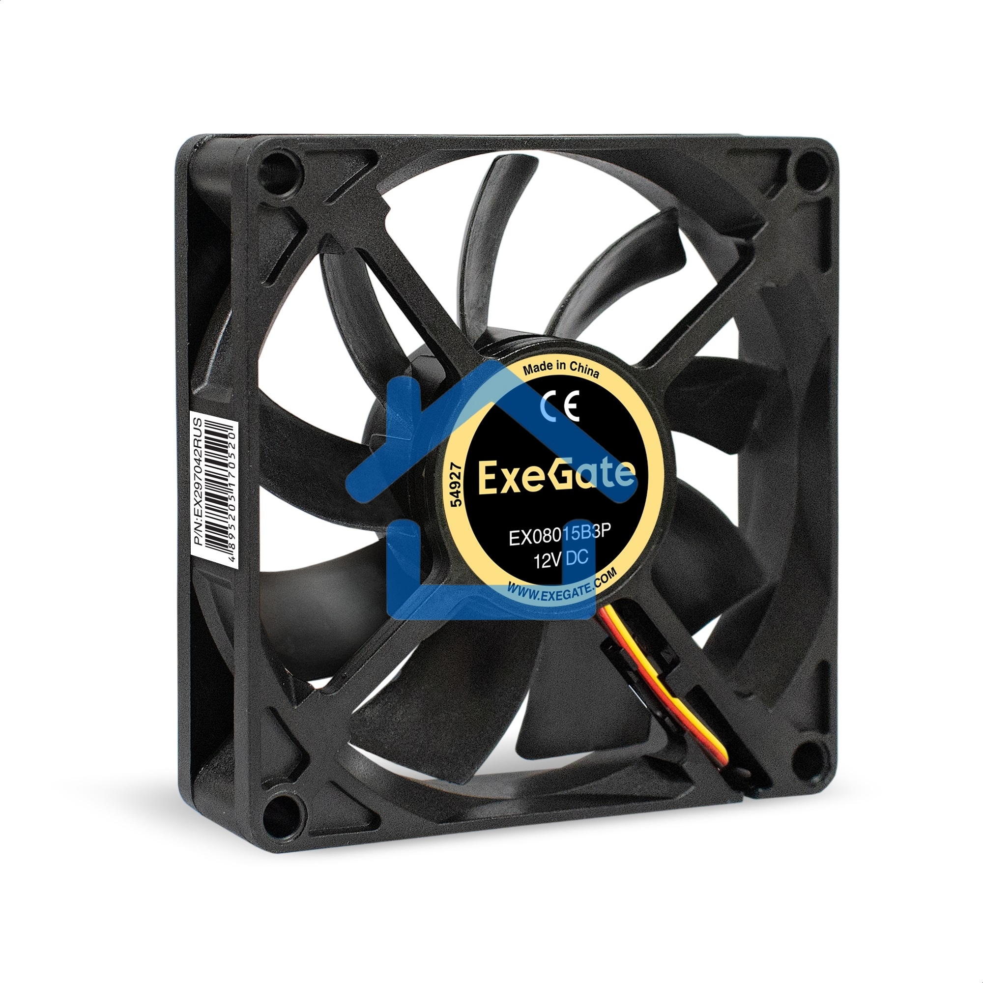 Вентилятор для корпуса ExeGate EX08015B3P черный, 80 мм, 2000 об/мин, 21 дБ, 3 pin