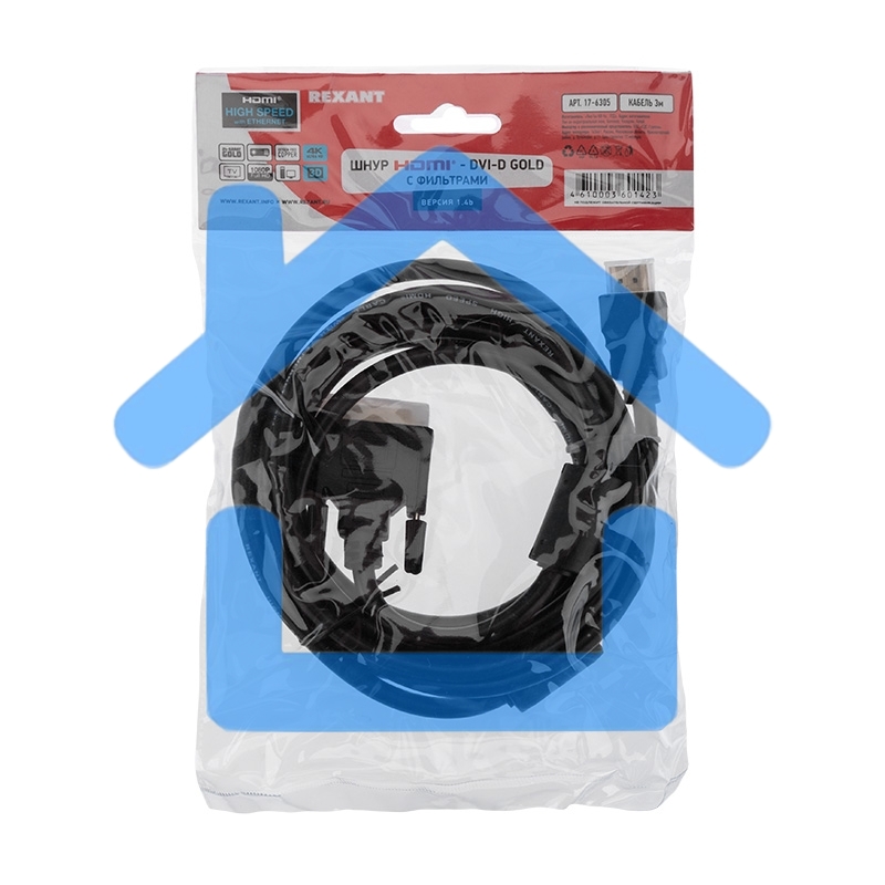 Кабель Rexant (17-6305) ШнурHDMI - DVI-Dgold3Мс фильтрами