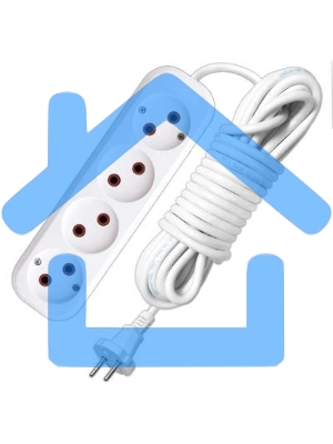 Удлинитель 4х3м без заземл. 6А IP20 У6-766М ПВС 2х0.75 UNIVersal 766М-03