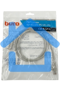 Патч-корд Buro UTP 4 пары cat6 CCA molded 1м серый RJ-45 (m)-RJ-45 (m)