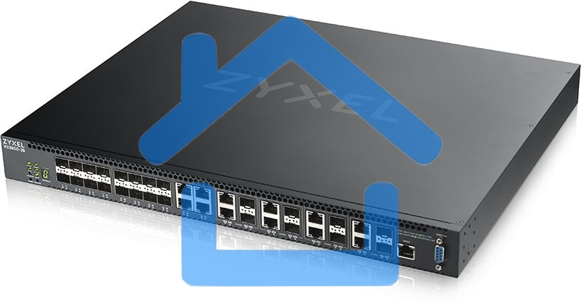 Коммутатор Zyxel XS3800-28 L2+ switch, 4xRJ-45: 1 / 2.5 / 5 / 10G, 8xCombo (SFP: 1 / 10G, RJ-45: 1 / 2.5 / 5 / 10G), 16xSFP +