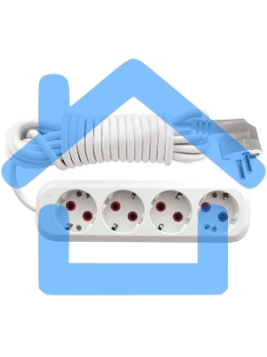 Удлинитель 4х3м с заземл. 10А IP20 У10-555 ПВС 3х0.75 UNIVersal 555-03