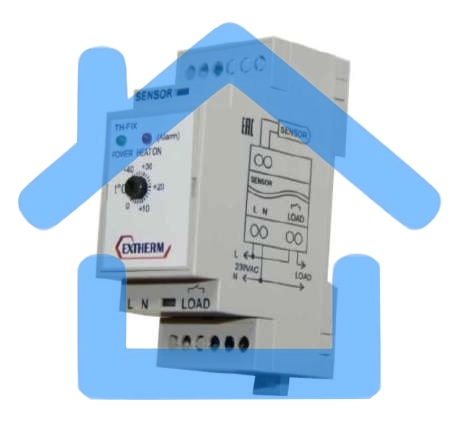 Термостат мех. для площадок; грунта; пола 16А на DIN-рейку Extherm Th-fix