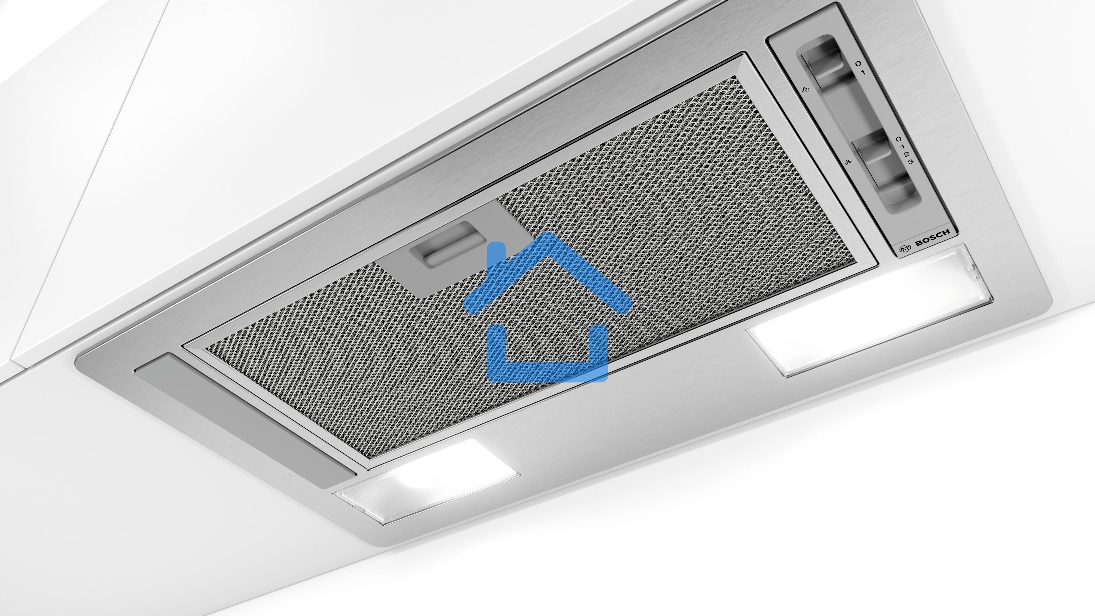 Вытяжка встраиваемая Bosch DLN53AA50 нержавеющая сталь, 53.4 см, 302 куб. м/ч, 62 дБ
