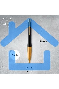 Ручка шариковая Parker Urban Core K314 (CW2143640) Muted Black GT M, синие чернила, подарочная коробка