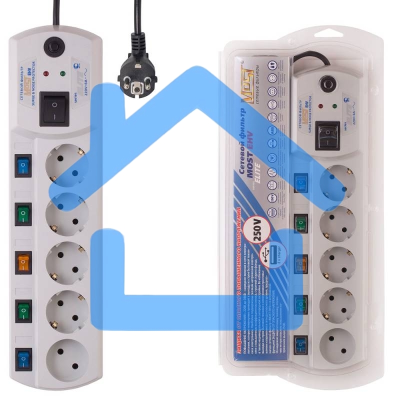 Сетевой фильтр Most EHV 2м (5 розеток) белый (коробка)