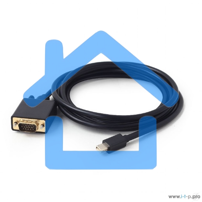 Кабель Cablexpert mDP-VGA, 20M/15M, 1.8м, черный, позол.разъемы, пакет (CC-mDPM-VGAM-6)