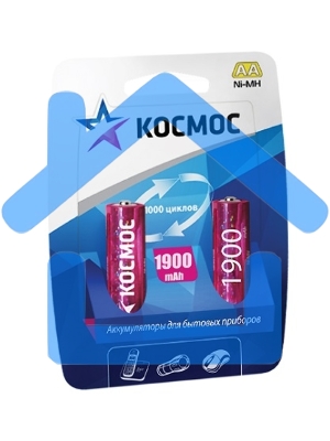 Аккумулятор Космос R6 NI-MH, 1900 мА·ч, 2 BL (блист.2шт)