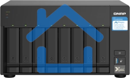 Сетевое хранилище без дисков SMB QNAP TS-832PX-4G 8-Bay NAS, AL324 64-bit quad-core 1.7GHz, 4Gb DDR4 SODIMM RAM (up to 1x16 Gb), 8 x 3.5
