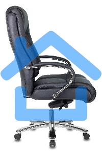 Кресло руководителя Бюрократ T-9925SL/BLACK черный, кожа, крестовина хром