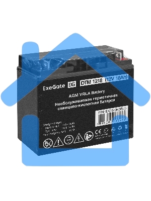 Батарея ExeGate DTM 1218 (12V 18Ah, клеммы F3 (болт М5 с гайкой))