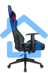 Кресло игровое Zombie GAME RGB черный эко.кожа/ткань крестов. пластик