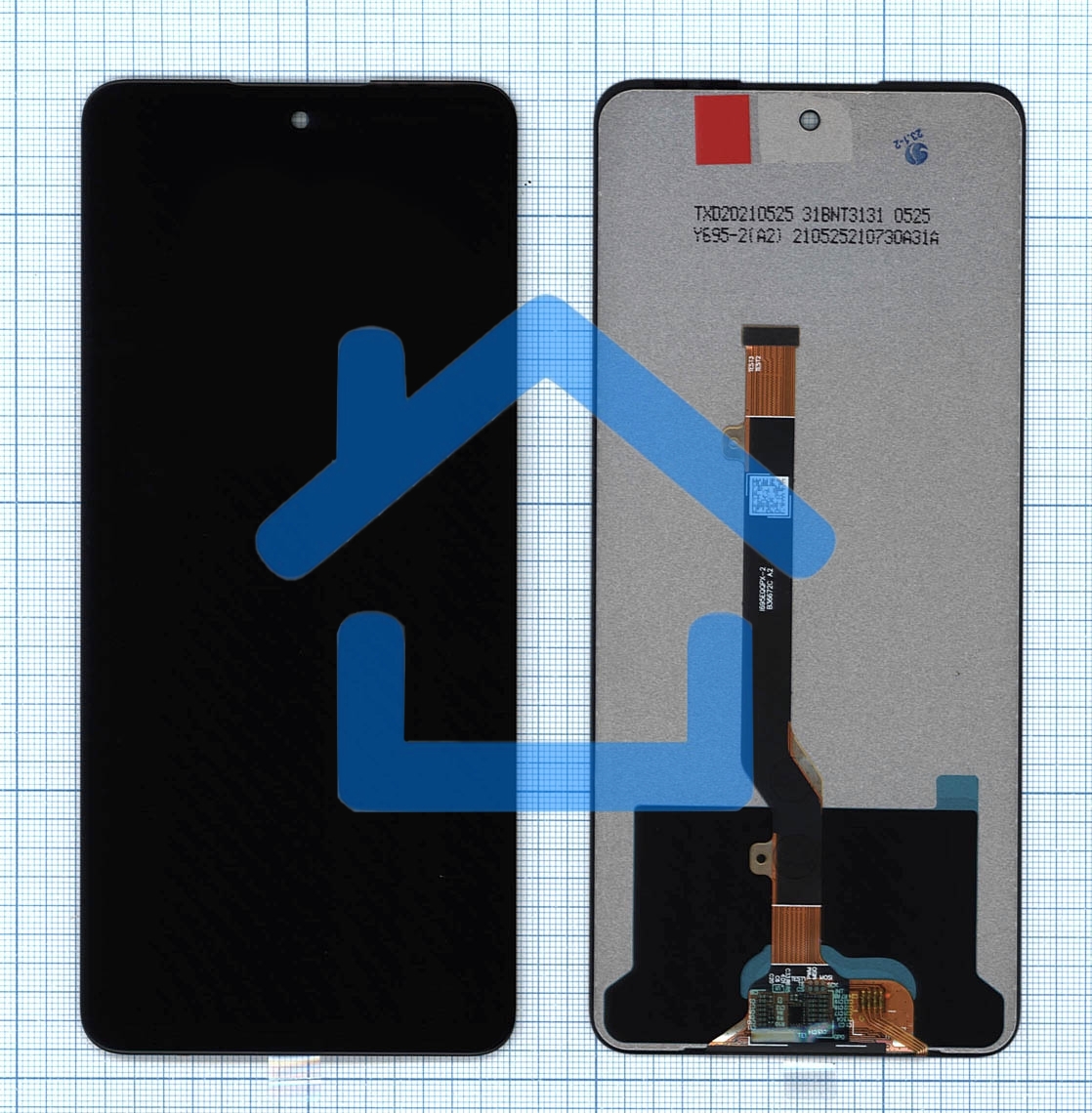 Дисплей для Tecno Pova 2, Infinix Note 10 NFC черный
