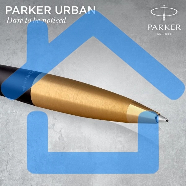 Ручка шариковая Parker Urban Core K314 (CW2143640) Muted Black GT M, синие чернила, подарочная коробка