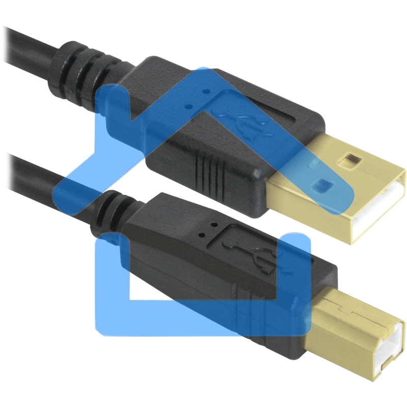 Кабель Defender USB04-06 PRO Кабель USB 2.0 для соед. 1.8м AM/BM, зол.конт, 2фер.фил.