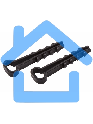 Дюбель-хомут нейлоновый прямоугольный PROconnect 5-10 мм, черный, упаковка 100 шт.