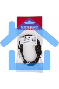 Аудиокабель AUX Rexant 3.5 мм гелевый 1 м черный