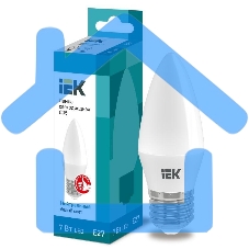 Лампа светодиодная ECO C35 свеча 7Вт 230В 4000К E27 ИЭК LLE-C35-7-230-40-E27
