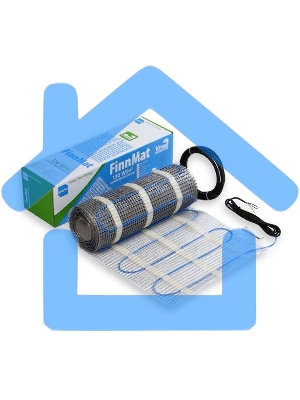 Теплый пол ENSTO FinnMat EFHFM130.8 нагревательный мат 4мм 1040Вт 8м2 гар.120мес.