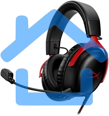 Наушники с микрофоном HyperX Cloud III черный/красный 1.2м мониторные оголовье (727A9AA)