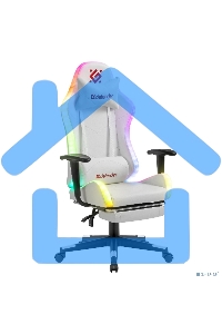 Кресло игровое Defender Watcher белый, подсветка, полиуретан