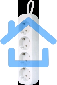 Удлинитель Defender E430 белый 3.0 м, 4 розетки 