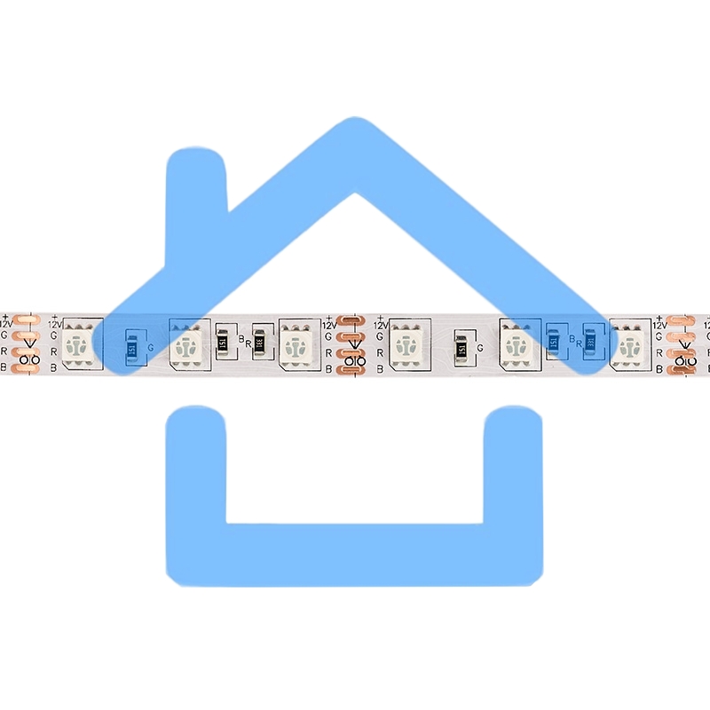 Лента LED открытая, 10 мм, IP23, SMD 5050, 60 LED/m, 12 V, цвет свечения RGB