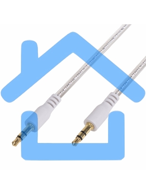 Аудиокабель AUX Rexant 3.5 мм гелевый 1 м белый