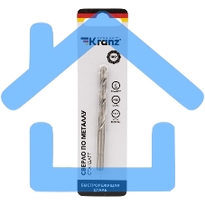 Сверло по металлу 6,0 мм HSS (1 шт. в упаковке) DIN 338 Kranz