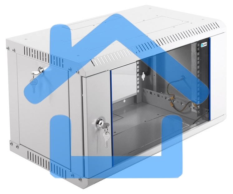 Шкаф телеком. настенный разборный 6U (600х350) дверь стекло,цвет черный (ШРН-Э-6.350-9005) (1 коробка)