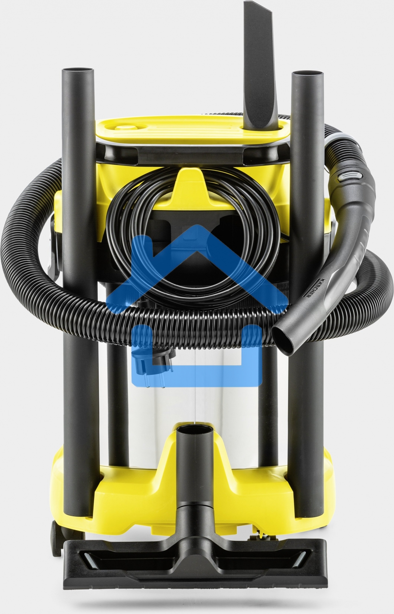 Строительный пылесос Karcher WD 3 S V-17/4/20 желтый, 1000 Вт, уборка сухая/сбор воды, пылесборник мешок/контейнер, 17 л