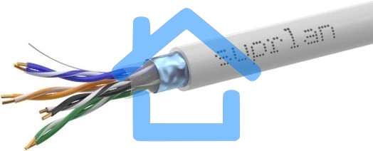 Кабель информационный Suprlan Median 01-1033-1, кат.5E FTP 4X2X24AWG PVC внутренний 305м, серый