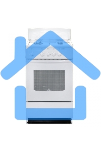 Плита газовая De Luxe 5040.45Г (Щ) -001 белый, конфорок 4 газовых, духовка 46 л, 50 см x 85 см x 50 см