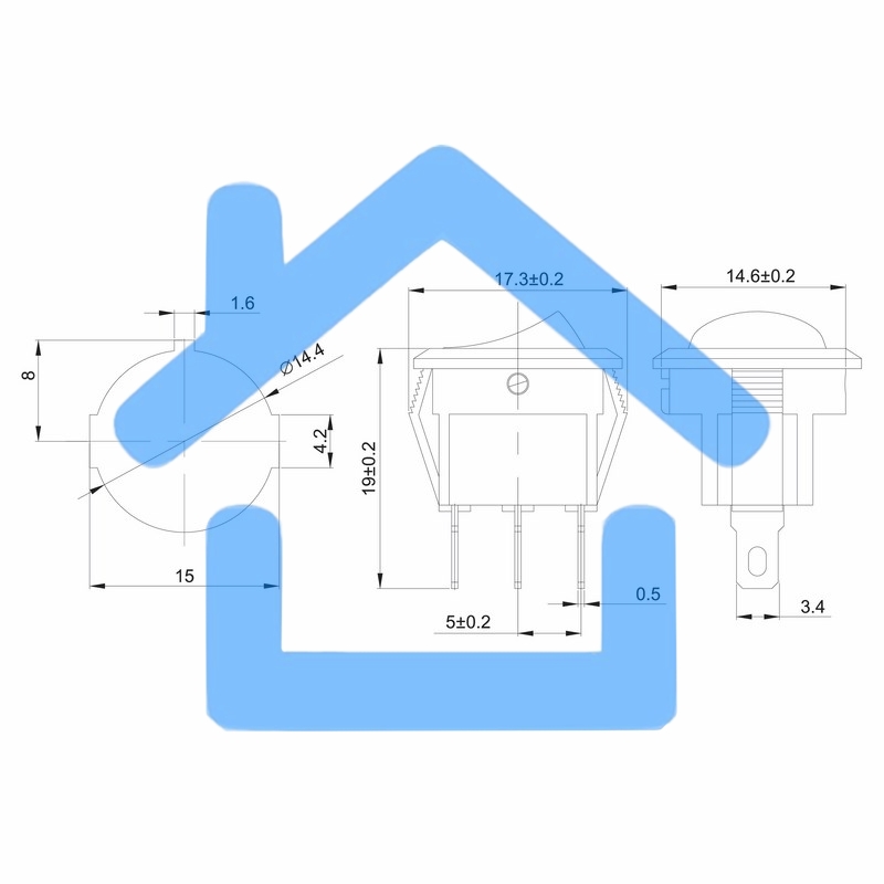 Выключатель клавишный круглый 250V 3А (3с) ON-OFF зеленый с подсветкой Micro Rexant