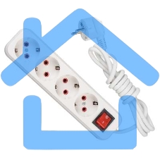 Удлинитель LEZARD 720-0403-402с/з 4входа 3м с выключателем серии LILA