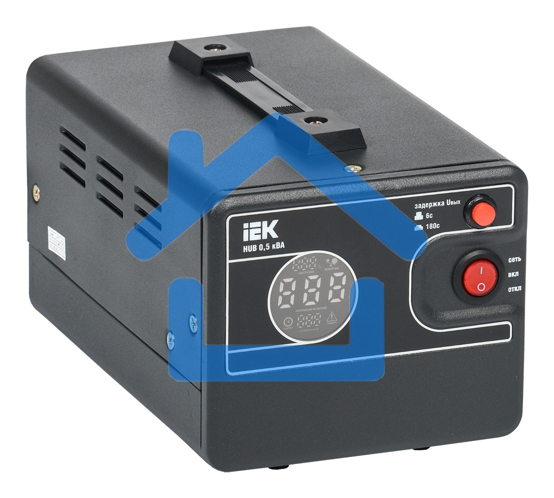 Стабилизатор напряжения 1ф 0.5кВА HUB переносной IEK IVS21-1-D05-13