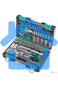 Набор инструментов STELS 141081/2'' 1/4'' CrV пластиковый кейс  69 предм.