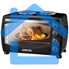 Мини-печь Centek CT-1531-42 CONVECTION (черн) 42л 1600Вт, 5 режимов, конвекция