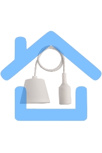 Патрон E27 силиконовый со шнуром 1 м белый Rexant