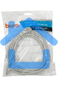 Патч-корд Buro Basic UTP 4 пары cat6 CCA molded 3м серый RJ-45 (m)-RJ-45 (m)