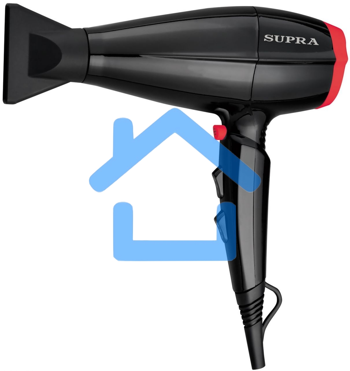 Фен SUPRA PHS-2017M черный/красный