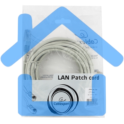 Патч-корд FTP Cablexpert кат.5e, 5м, литой, многожильный (серый)