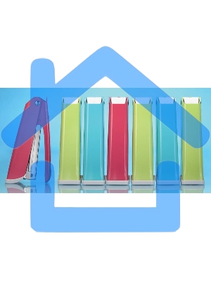 Степлер Kw-Trio 055A3 Half-strip Twist 24/6 26/6 (20 листов) встроенный антистеплер, ассорти, 50 скоб, металл