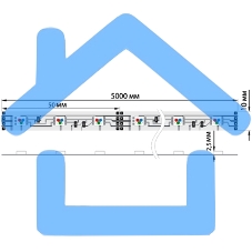 Лента светодиодная открытая, 10 мм, IP23, SMD 5050, 60 LED/m, 12 V, цвет свечения RGB