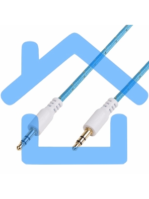 Аудиокабель AUX Rexant 3.5 мм в тканевой оплетке 1 м синий