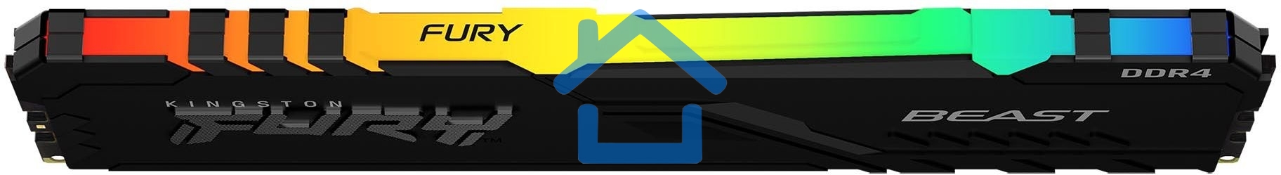 Оперативная память Kingston Fury Beast, DDR4, 16Gb (1x16Gb), 3200MHz, CL16, DIMM, с радиатором, RGB, черный