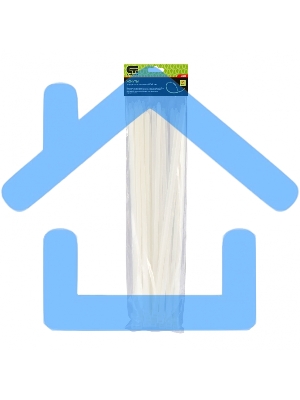 Хомуты, 400 х 8 мм, пластиковые, белые, 50 шт. Сибртех