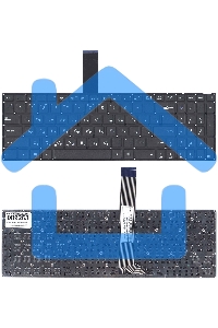Клавиатура для ноутбука Asus K56 черная без рамки, плоский Enter