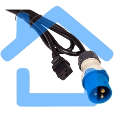 Шнур питания Lanmaster C19-I309 Male, 3х2.5, 220В, 16А, черный, 2.5 метра